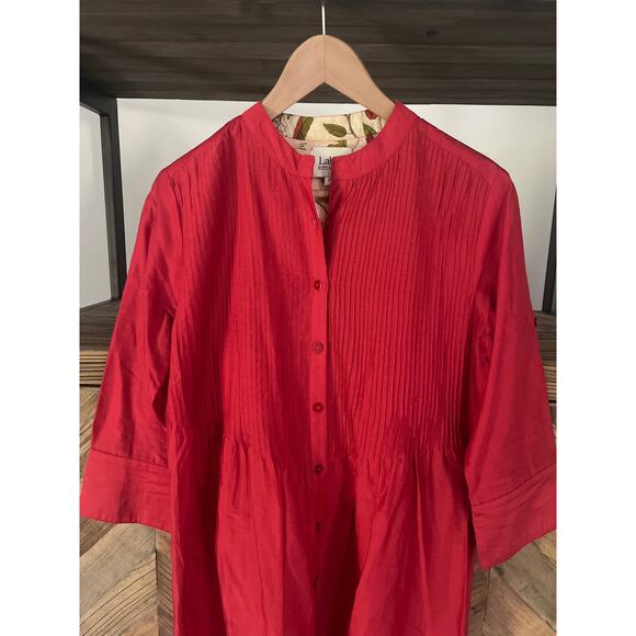 Label Ritu Kumar Red/Orange Cotton/Silk Blend Tunic Sz 3 (U.S. size 8) - Picture 6 of 6